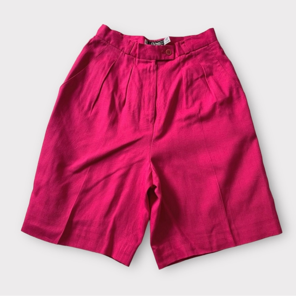 Vintage 80s Hot Pink High Rise Pleated Shorts
